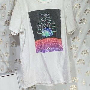 Adidas Kids White 'Live As One' Graphic Tee